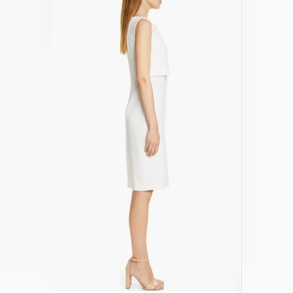 BOSS Danita Faux Wrap Ponte Sheath Dress - Picture 7 of 16